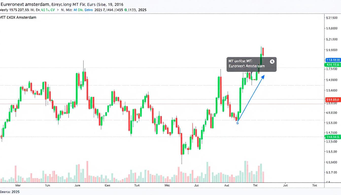 Évolution du cours de bourse ArcelorMittal sur les marchés européens