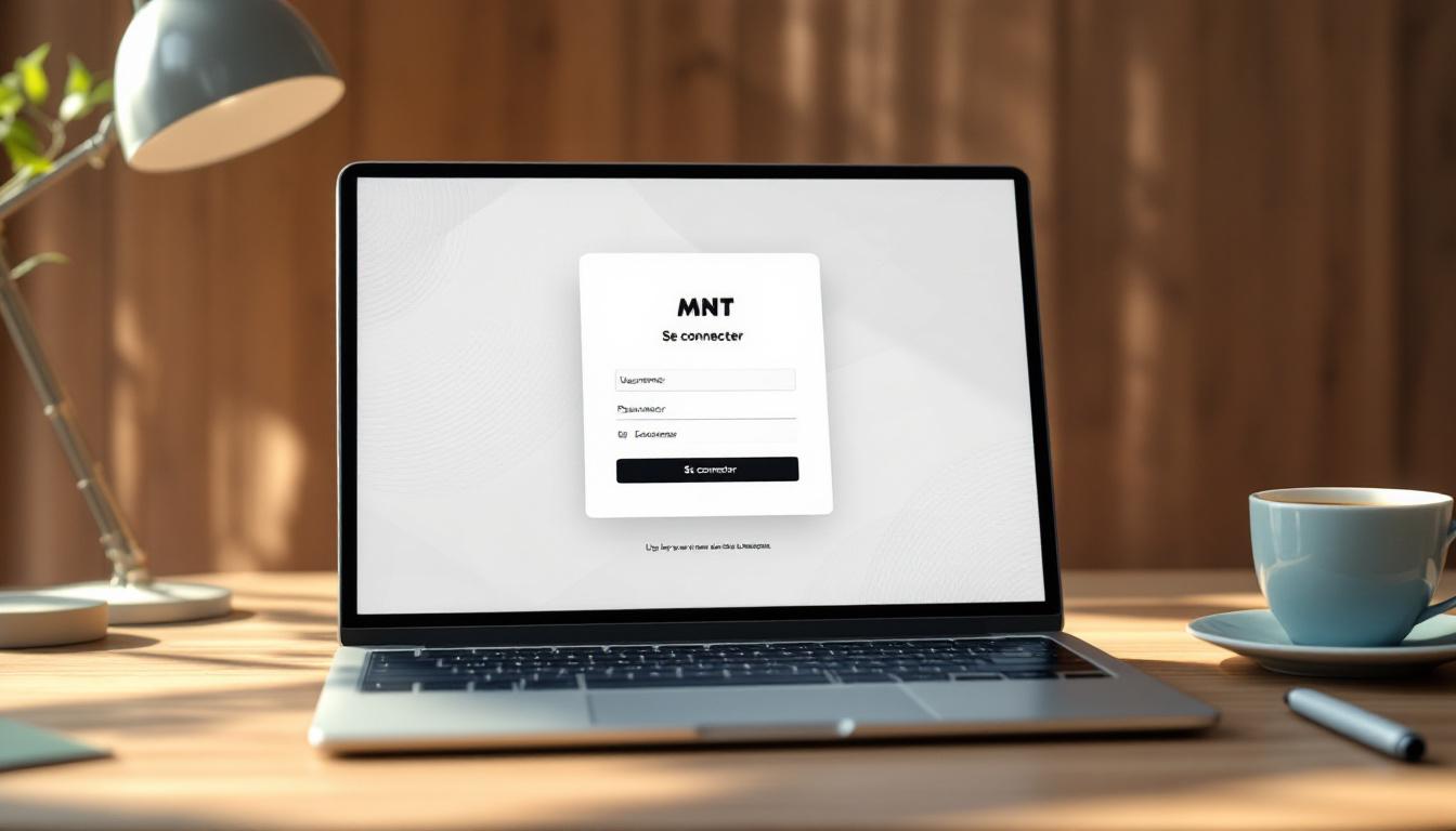 Interface moderne de l'Espace Adhérent MNT sur ordinateur portable