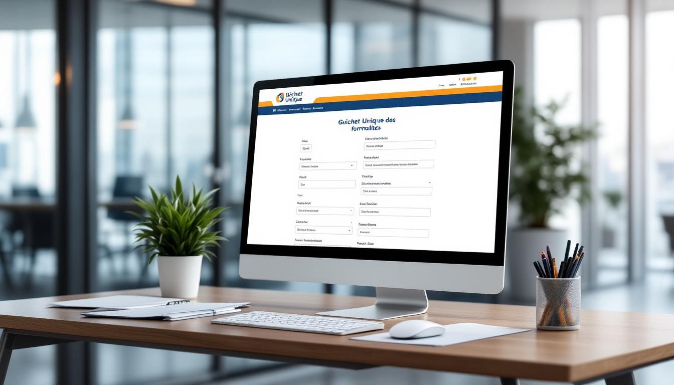 Interface du Guichet Unique INPI pour les formalités d'entreprise