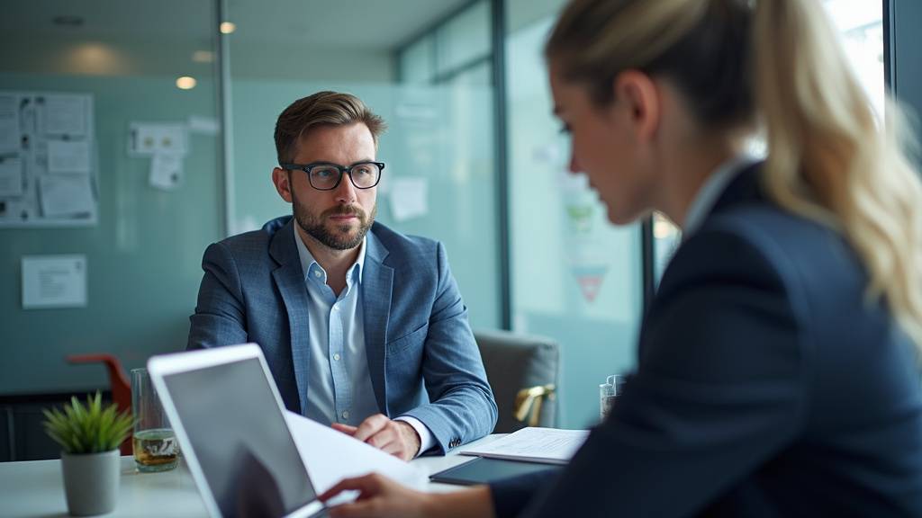 Candidat en entretien dans une agence d'intérim à Saint-Étienne